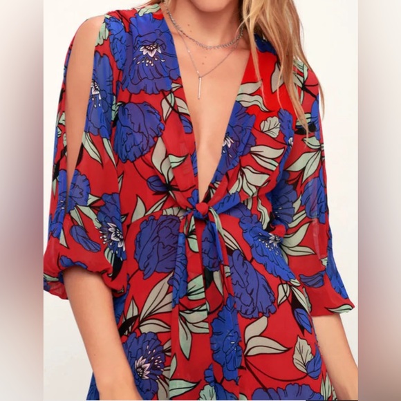 Lulus Blossoming Beauty Red Floral Print Long Sleeve Maxi Dress - Picture 3 of 10